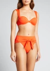 Weworewhat Claudia Bikini Top In Tangerine Multi