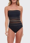 GOTTEX ONYX BANDEAU METALLIC ONE-PIECE SWIMSUIT