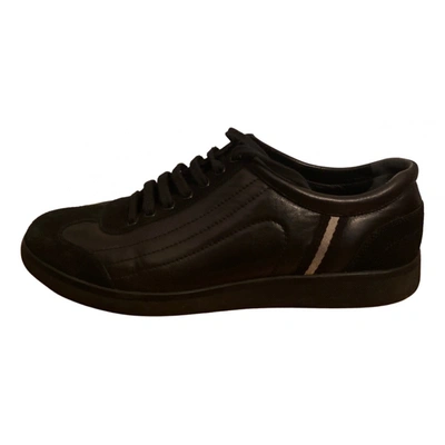 Pre-owned Bally Leather Trainers In Black