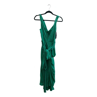 Pre-owned Amanda Wakeley Silk Mid-length Dress In Green