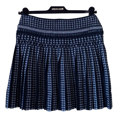 Pre-owned Roberto Cavalli Wool Mini Skirt In Multicolour