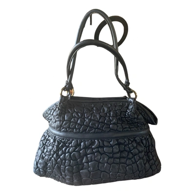 Pre-owned Fendi Chef Leather Handbag In Black