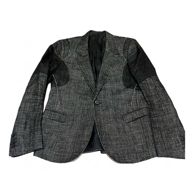 Pre-owned Lanvin Tweed Vest In Anthracite