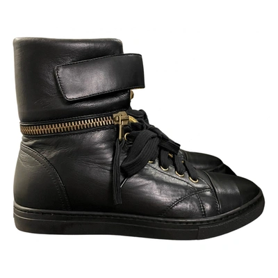 Pre-owned L'autre Chose Leather Trainers In Black
