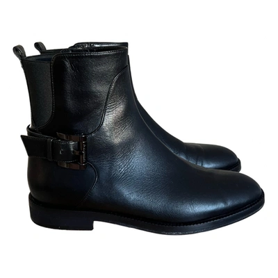 Pre-owned Baldinini Leather Buckled Boots In Black