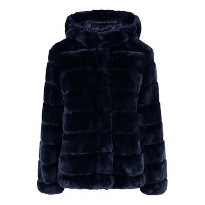 Pre-owned Samsoe & Samsoe Faux Fur Coat In Blue