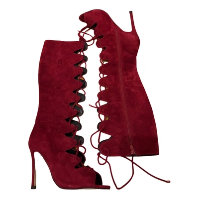 Pre-owned Aldo Boots In Burgundy