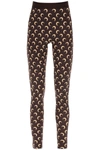 Marine Serre Stretch Recycled Fabric Moon Leggings In Marrone, Rosa