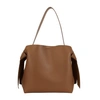Acne Studios Mini Musubi Leather Top Handle Bag In Camel Brown