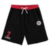 MAJESTIC MAJESTIC KAWHI LEONARD BLACK LA CLIPPERS BIG & TALL FRENCH TERRY NAME & NUMBER SHORTS