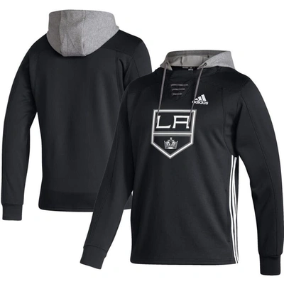 ADIDAS ORIGINALS ADIDAS BLACK LOS ANGELES KINGS SKATE LACE AEROREADY PULLOVER HOODIE