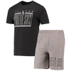 CONCEPTS SPORT CONCEPTS SPORT GRAY/BLACK CHICAGO WHITE SOX METER T-SHIRT AND SHORTS SLEEP SET