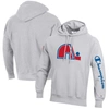 CHAMPION CHAMPION HEATHERED GRAY QUEBEC NORDIQUES REVERSE WEAVE PULLOVER HOODIE