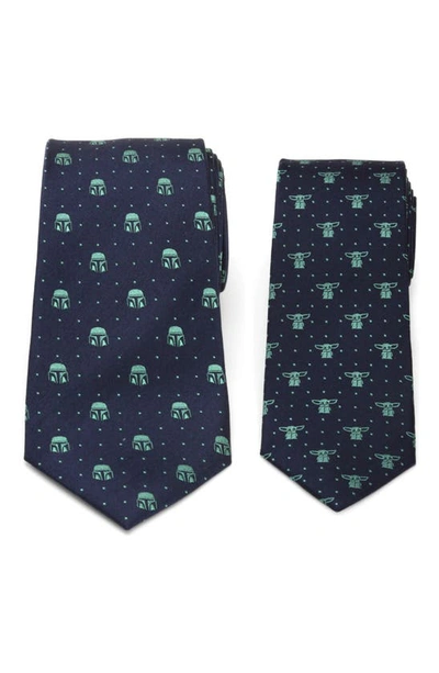 Cufflinks, Inc . Mandalorian Father & Son Silk Tie Set In Navy