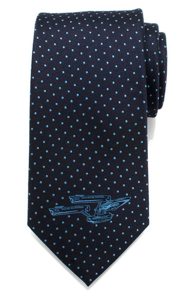 Cufflinks, Inc Star Trek Enterprise Dot Silk Tie In Blue