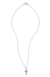 Mignonette Bead Edge Silver Cross Pendant