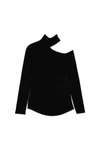 Jonathan Simkhai Standard Caden Slinky Jersey Top In Black