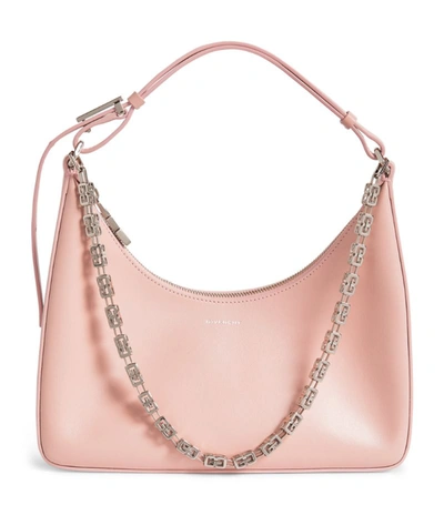 Givenchy Moon Cut Small Chain-embellished Leather Shoulder Bag In Pink