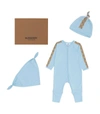 BURBERRY KIDS CHECK-TRIM THREE-PIECE PLAYSUIT SET (1-18 MONTHS)