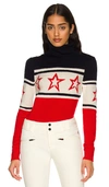 Perfect Moment Chopper Star Roll-neck Merino-wool Sweater In Red