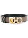 Ferragamo Gancini Reversible Leather Belt In Black