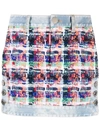 Dsquared2 Riviera Boucle Denim Mini Skirt In Blue
