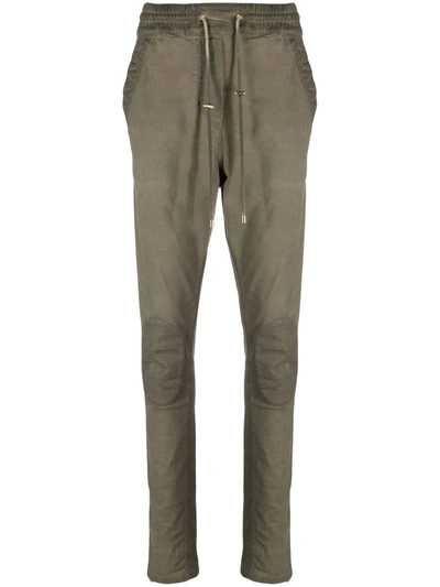 Balmain Ankle-zip Track Trousers In Green