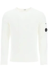 C.p. Company Logo Patch Crewneck Sweatshirt In White