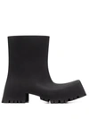 Balenciaga Low Heels Ankle Boots In Black Rubber/plasic In Black