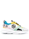 Philipp Plein Philippe Plein Hurricane Runner Sneakers In Leather And Fabric In White