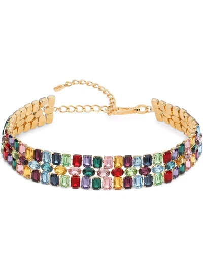 Dolce & Gabbana Crystal-embellished Buckle Belt In Gold