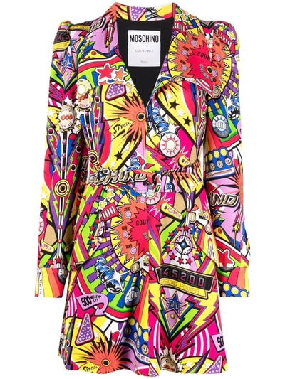 Moschino Pop Art-print Mini Dress In Pink