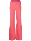 MOSCHINO FLARED JACQUARD-KNIT TROUSERS