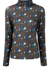 DELADA GEOMETRIC PRINT LONG-SLEEVED TOP