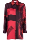 Ferragamo Baroque-print Shirt In Red