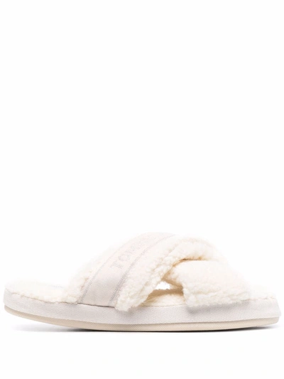 Tommy Hilfiger Logo-strap Slippers In White
