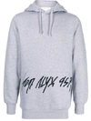 Alyx Logo-print Drawstring Hoodie In Grey