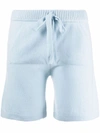 P.a.r.o.s.h Cashmere-knit Drawstring Shorts In Blue