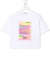 Msgm Graphic-print Cropped T-shirt In White