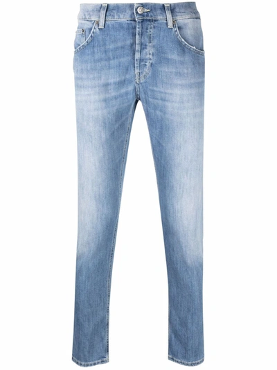Dondup Stonewashed Slim-fit Jeans In Blau