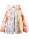 Zimmermann Postcard High-rise Linen Miniskirt In Neutrals