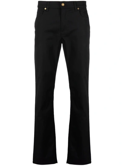Moschino Mid-rise Straight-leg Trousers In Black