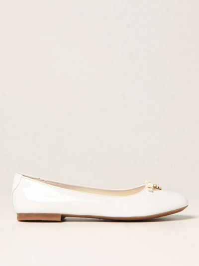 Dolce & Gabbana Kids' Girls Ivory Patent Leather Ballerina