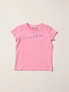 Emilio Pucci Kids' Cotton T-shirt With Logo In Pink