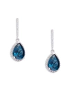 Effy Women's 14k White Gold, London Blue Topaz & Diamond Dangle Earrings In Blue