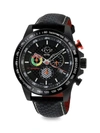 GV2 MEN'S SCUDERIA 45MM STAINLESS STEEL & LEATHER STRAP CHRONOGRAPH WATCH