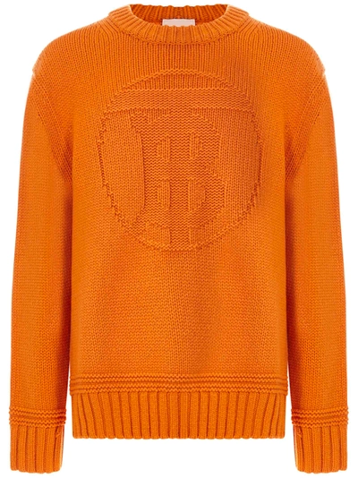 Burberry Logo Emblem Knit Sweater Orange
