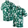Wes & Willy Men's  Green Michigan State Spartans Floral Button-up Shirt In Green