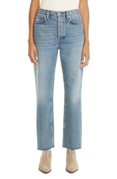 Totême Toteme Raw Hem Straight Leg Jeans In Blue