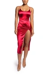 Jluxlabel Sleeveless Satin Bodycon Dress In Berry